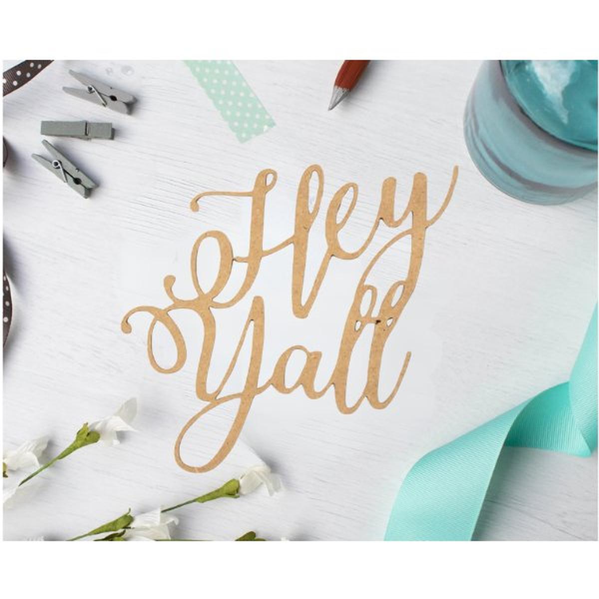 Shop For Hey Yall Script Wood Cutout - Unfinished Wood at Michelle's aDOORable Creations