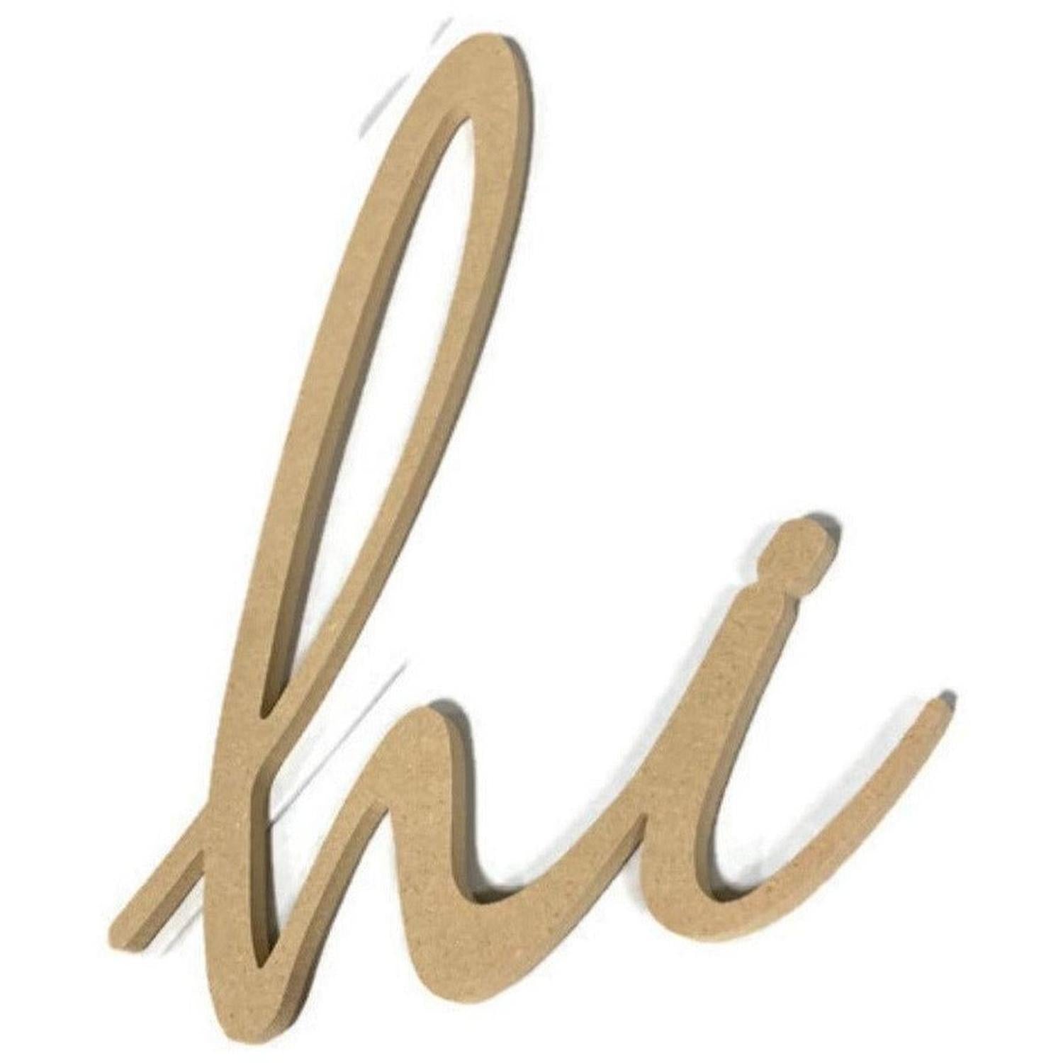 Shop For Hi Script Word Wood Cutout - Unfinished Wood at Michelle's aDOORable Creations