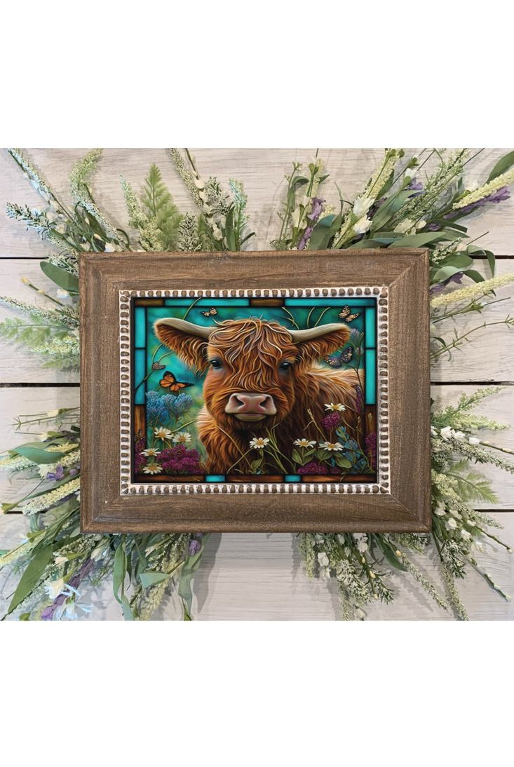 Highland Cow Butterfly Sign - Wreath Enhancement - Michelle's aDOORable Creations - Signature Signs