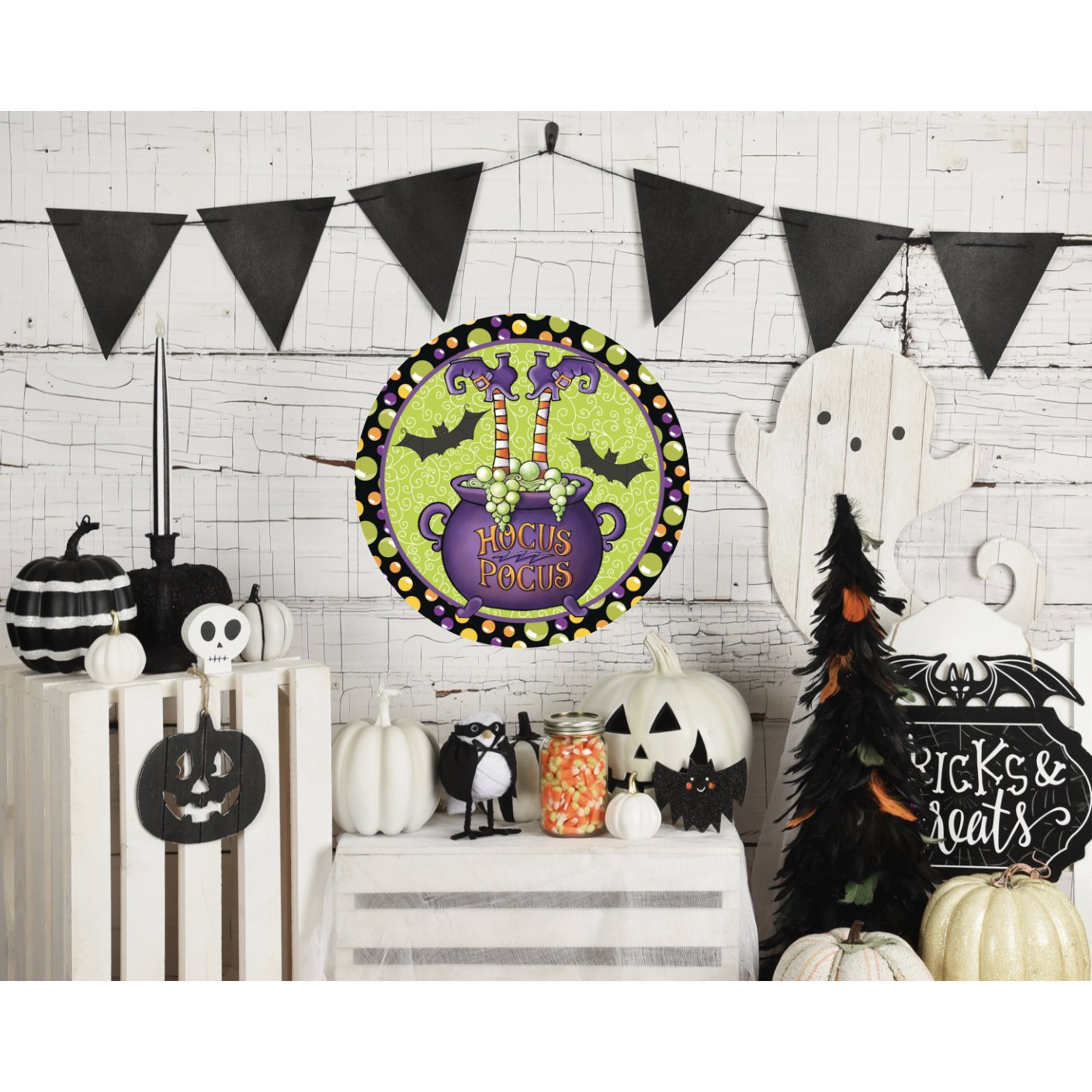 Shop For Hocus Pocus Witch Leg Cauldron Sign at Michelle's aDOORable Creations