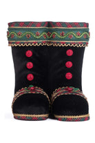 Holiday Magic Tabletop Santa Boots (Black) - Michelle's aDOORable Creations - Christmas Decor