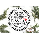 Shop For Home Filled With Wet Kisses Dog Round Sign - Wreath Enhancement at Michelle's aDOORable Creations
