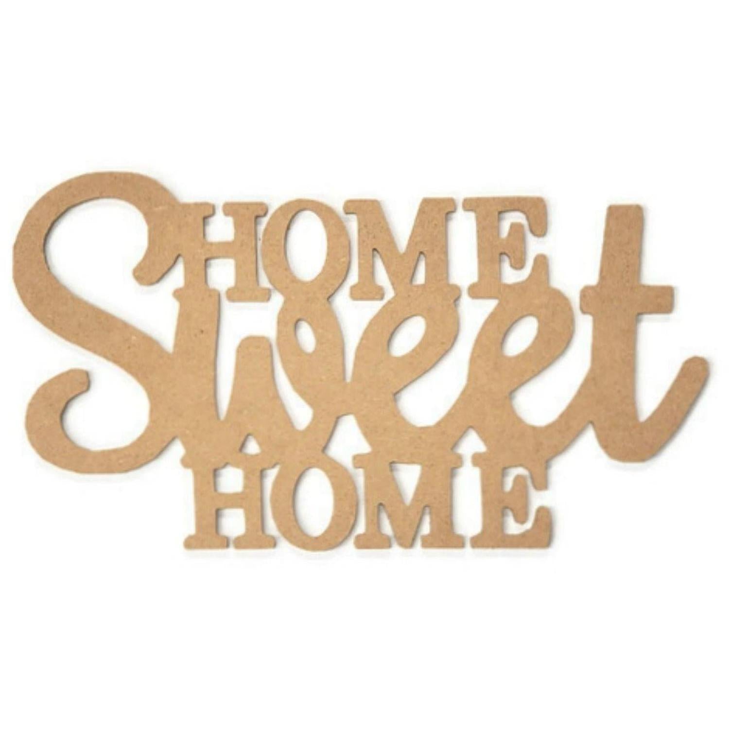 Shop For Home Sweet Home Word Wood Cutout - Unfinished Wood at Michelle's aDOORable Creations