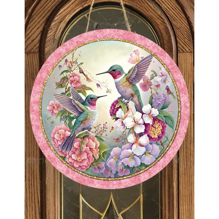 Shop For Hummingbird Elegant Round Sign - Wreath Enhancement at Michelle's aDOORable Creations
