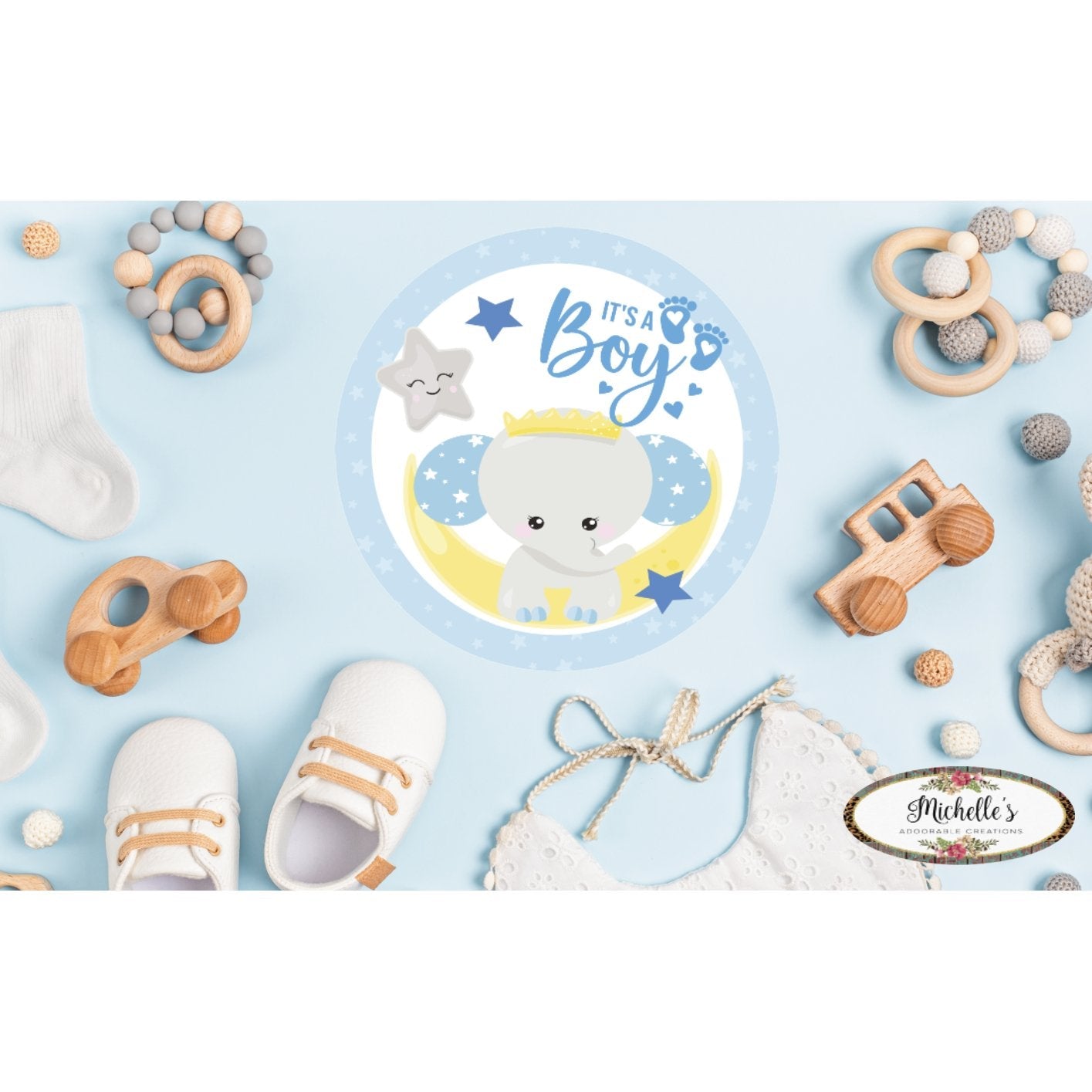 Shop For Its a Boy Baby Elephant Sign - Wreath Enhancement at Michelle's aDOORable Creations