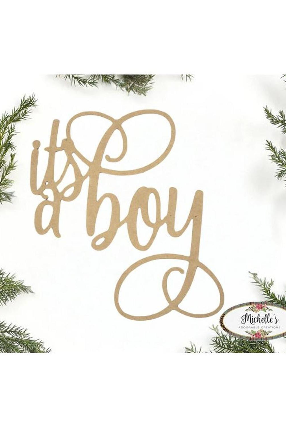 It's a Boy Script Word Wood Cutout - Unfinished Wood