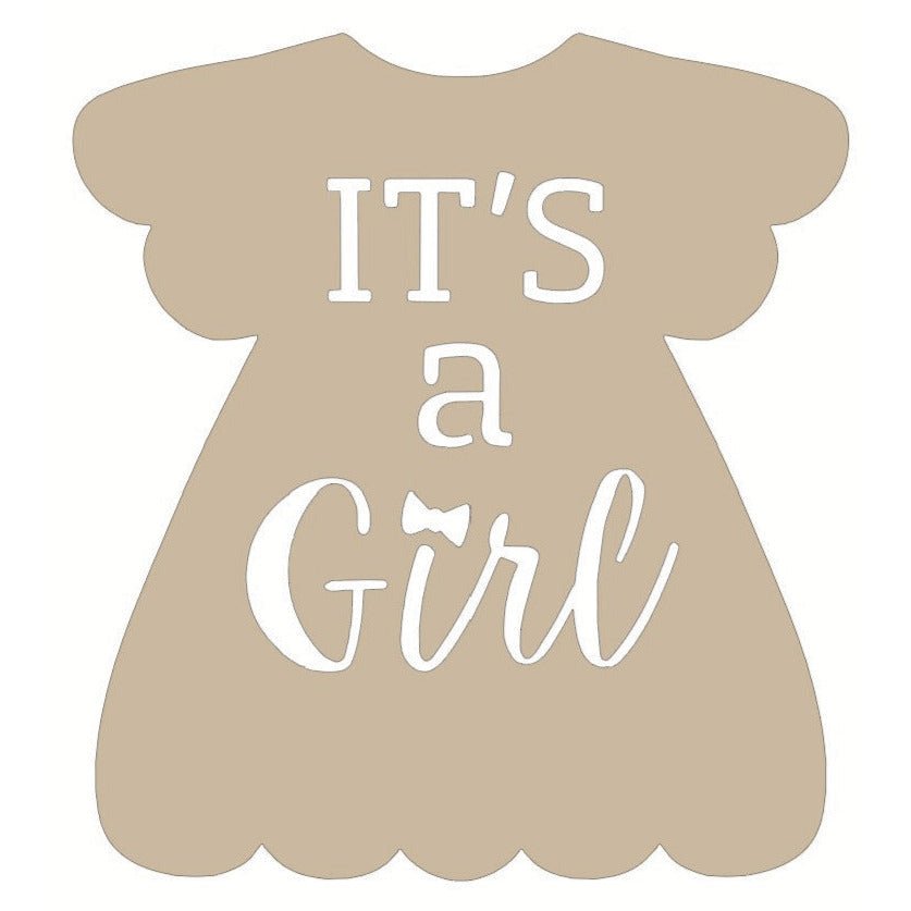 Shop For It's a Girl Dress Door Hanger Cutout - Unfinished Wood at Michelle's aDOORable Creations