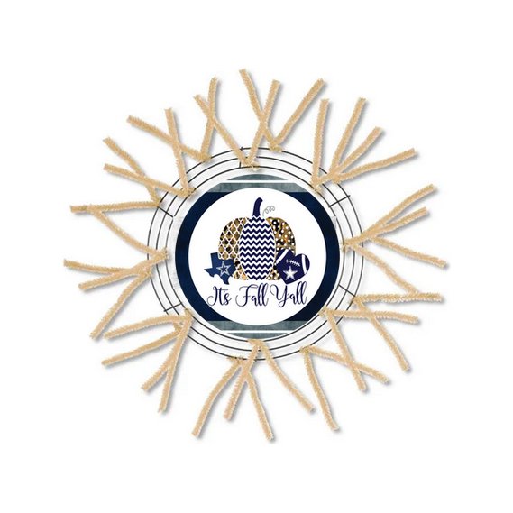 Shop For Its Fall Yall Football Cowboys Round Sign - Wreath Enhancement at Michelle's aDOORable Creations