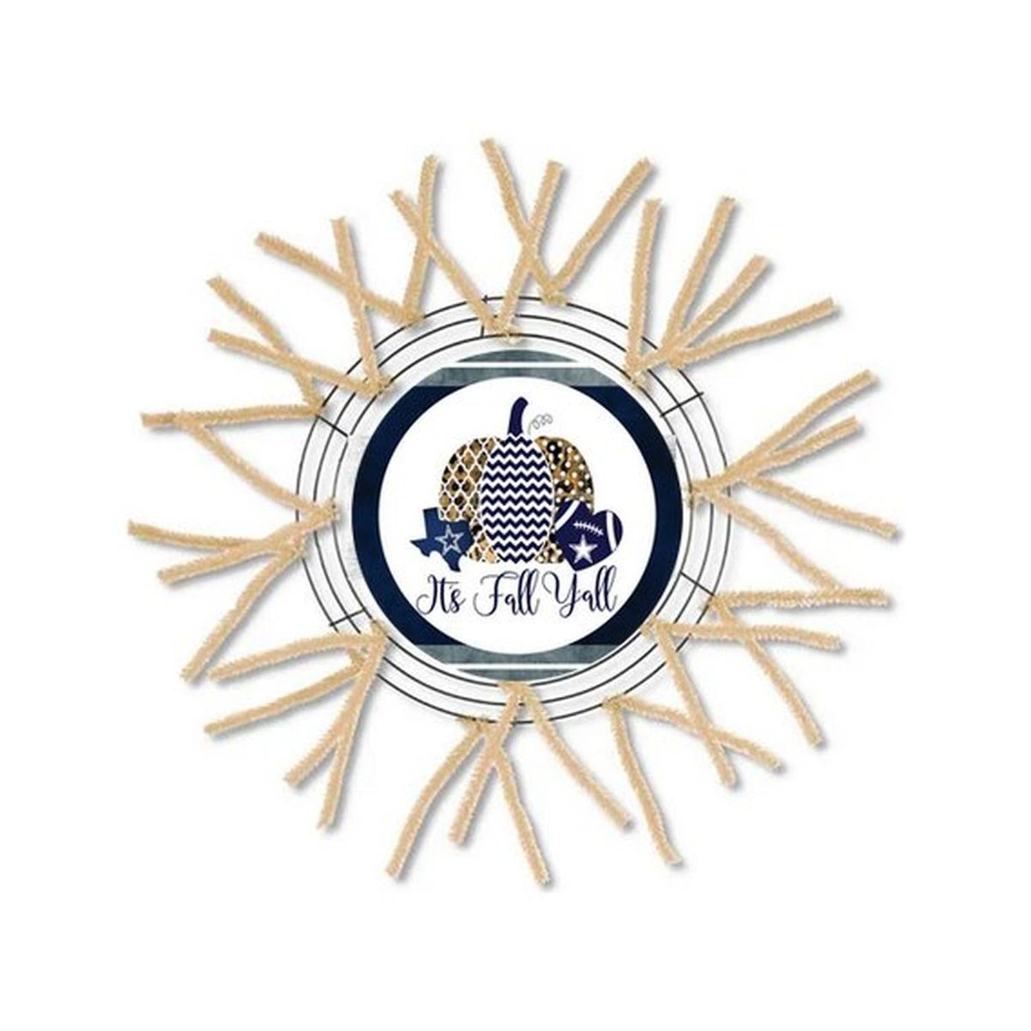 Shop For Its Fall Yall Football Cowboys Round Sign - Wreath Enhancement at Michelle's aDOORable Creations