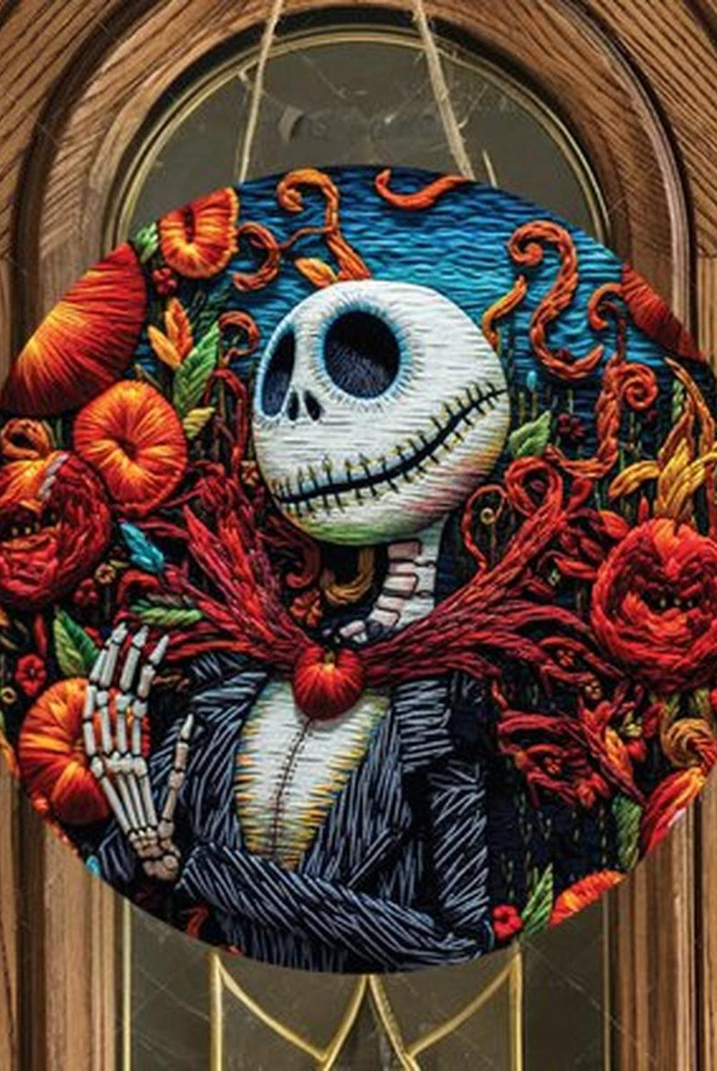 Jack Skeleton Embroidered Effect Sign