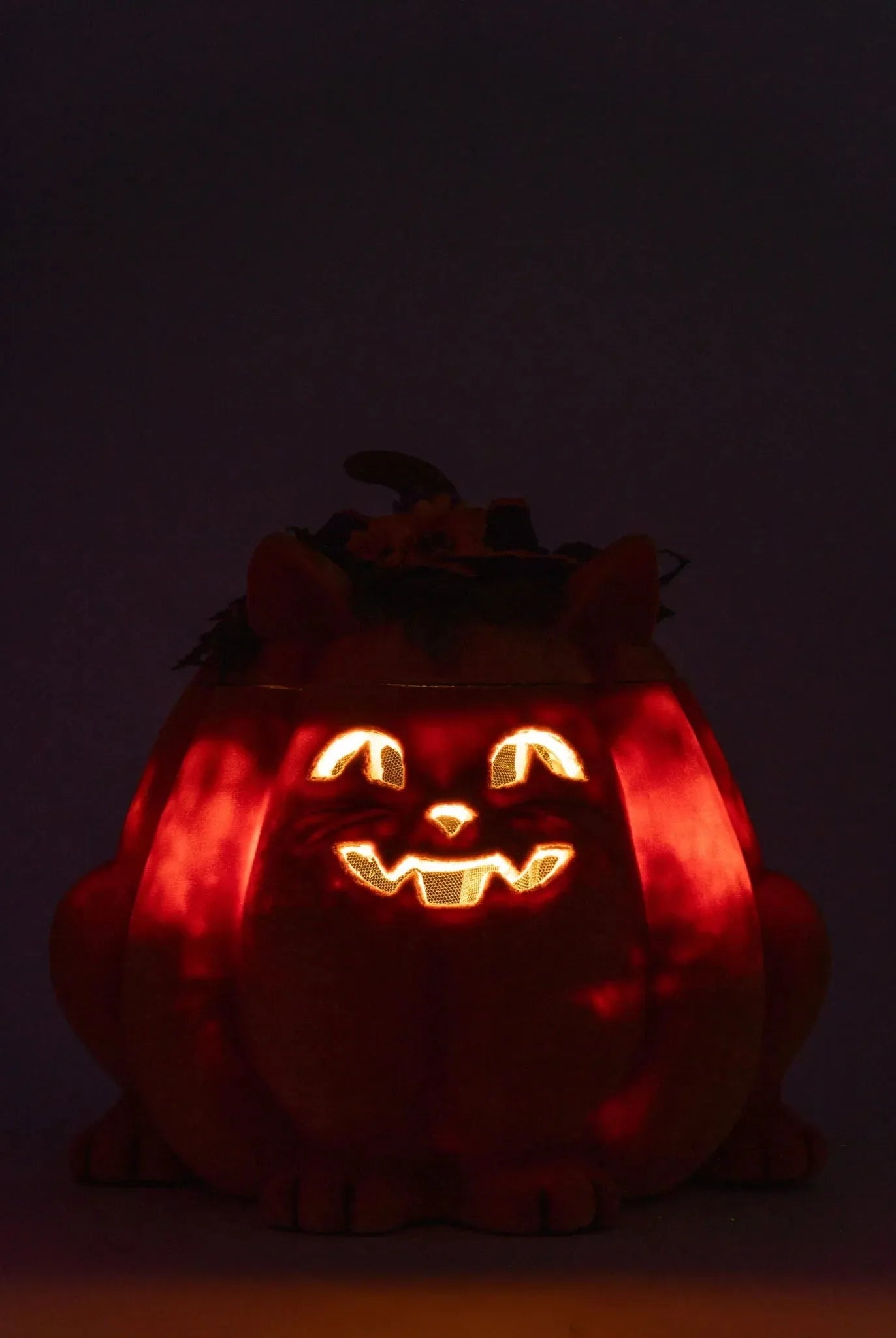 Shop For Jackie The Kitty Cat Pumpkin Candy Container at Michelle's aDOORable Creations