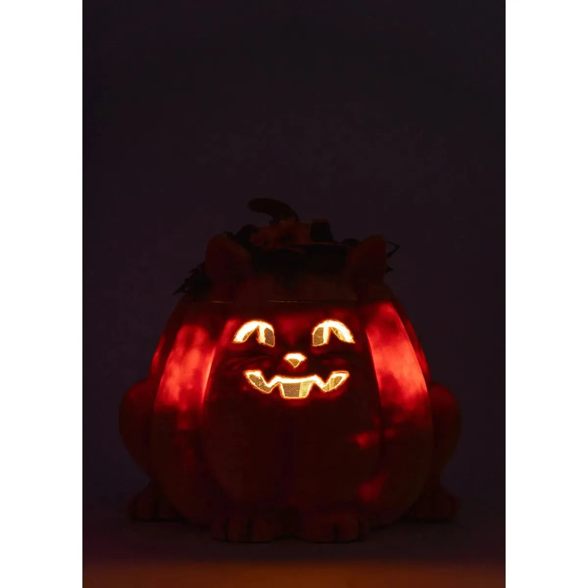 Shop For Jackie The Kitty Cat Pumpkin Candy Container at Michelle's aDOORable Creations