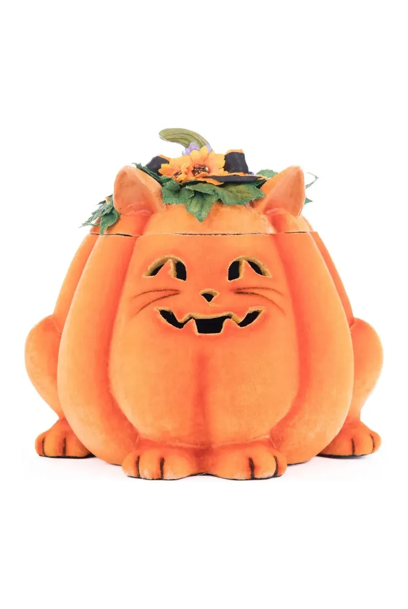 Shop For Jackie The Kitty Cat Pumpkin Candy Container at Michelle's aDOORable Creations
