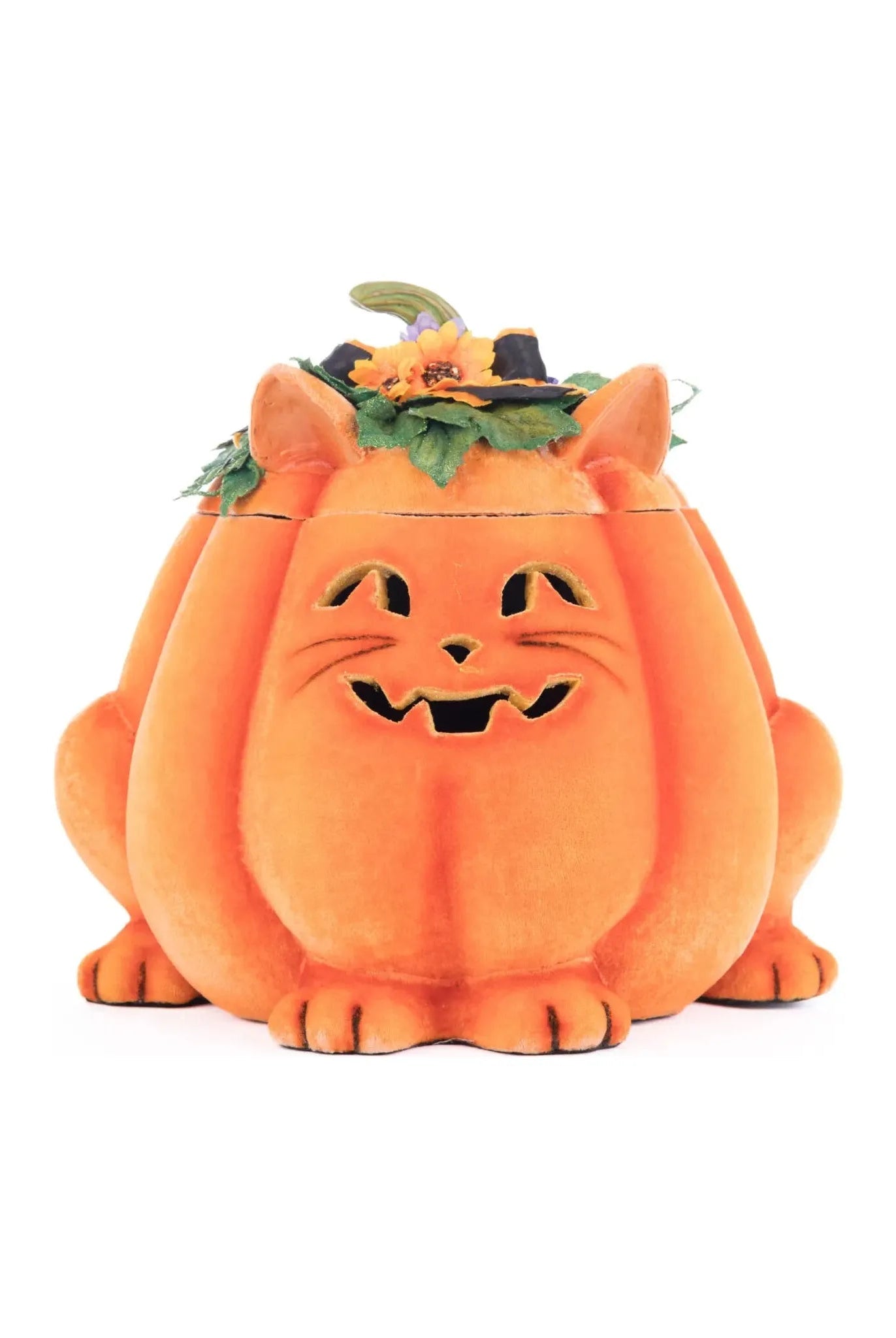 Shop For Jackie The Kitty Cat Pumpkin Candy Container at Michelle's aDOORable Creations