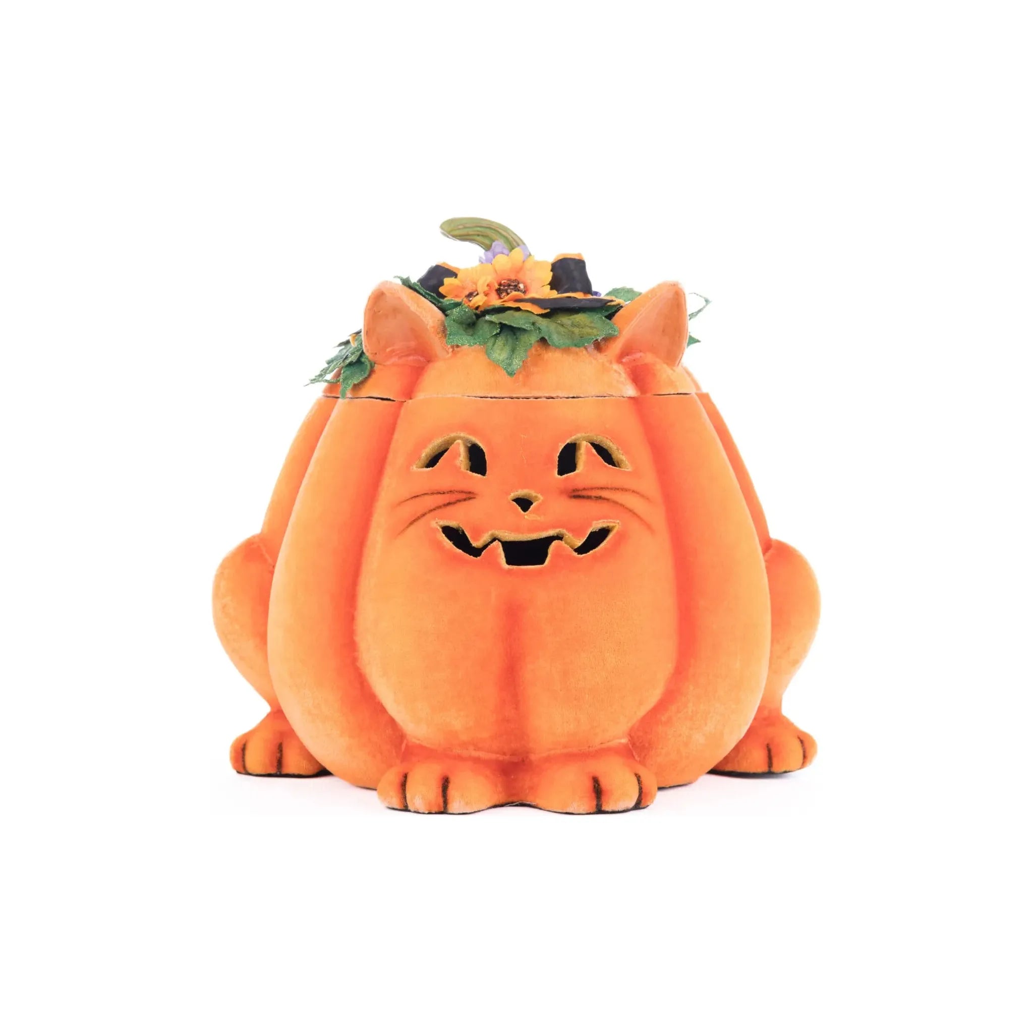 Shop For Jackie The Kitty Cat Pumpkin Candy Container at Michelle's aDOORable Creations