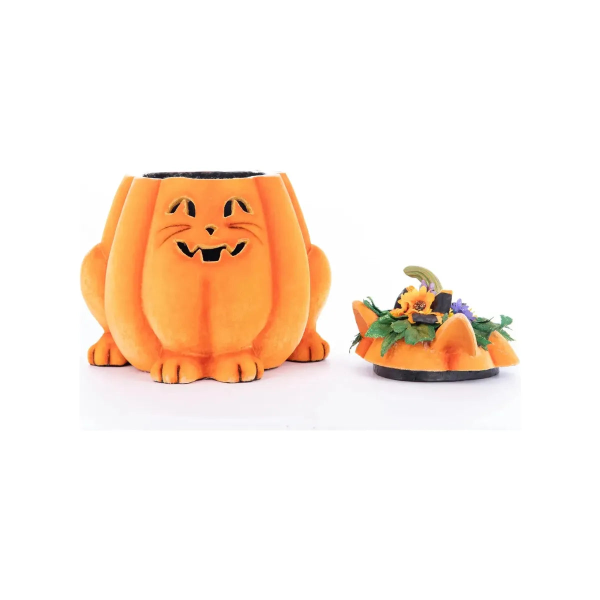 Shop For Jackie The Kitty Cat Pumpkin Candy Container at Michelle's aDOORable Creations