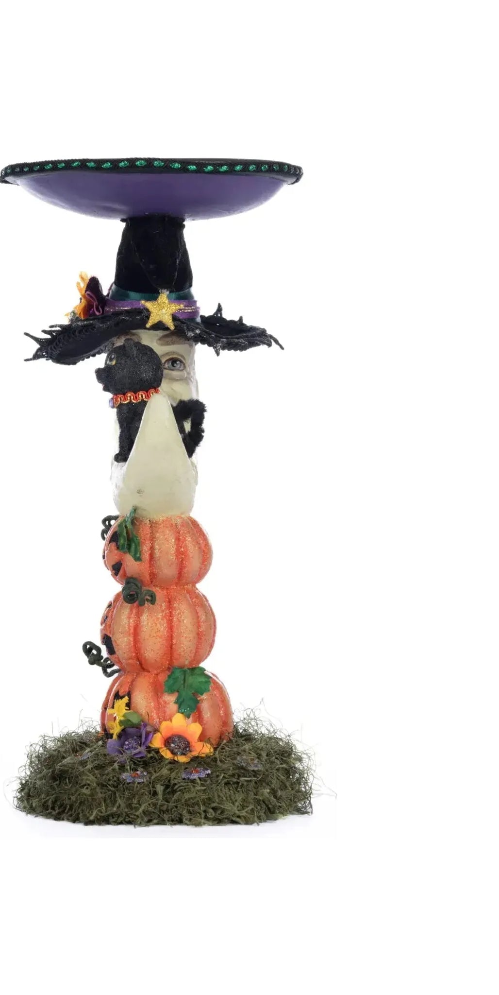 Jacks and Cats Moon Pillar Candle Holder - Michelle's aDOORable Creations - Halloween Decor