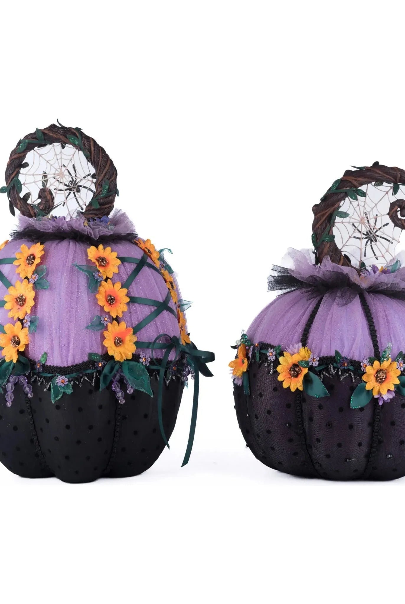 Shop For Jacks and Cats Pumpkins Set Of 2 at Michelle's aDOORable Creations