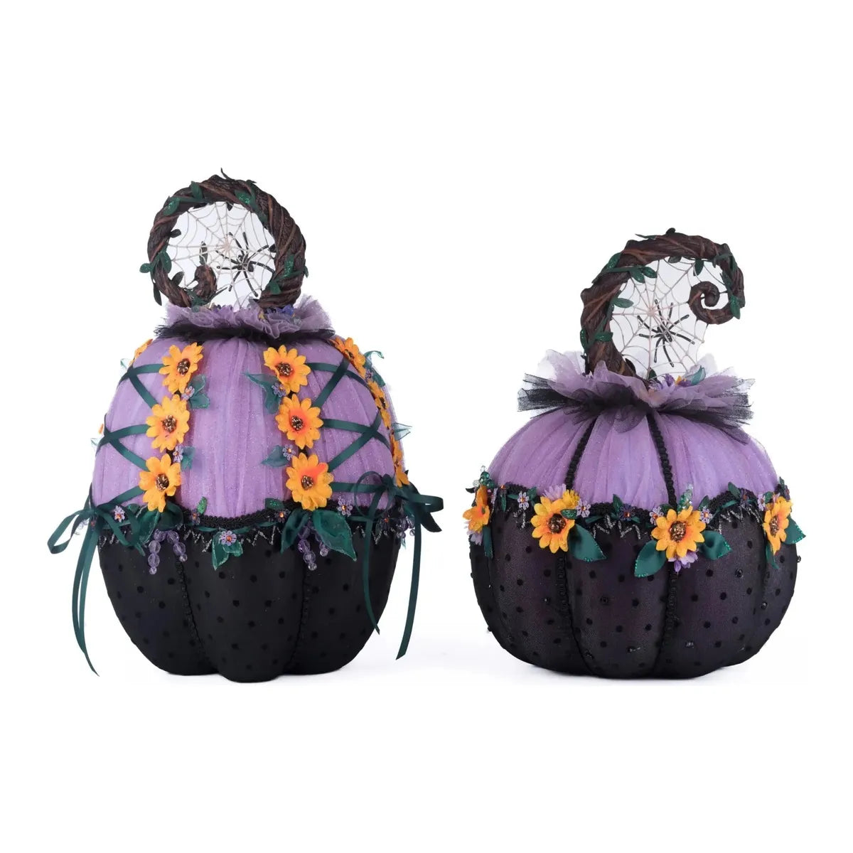 Shop For Jacks and Cats Pumpkins Set Of 2 at Michelle's aDOORable Creations