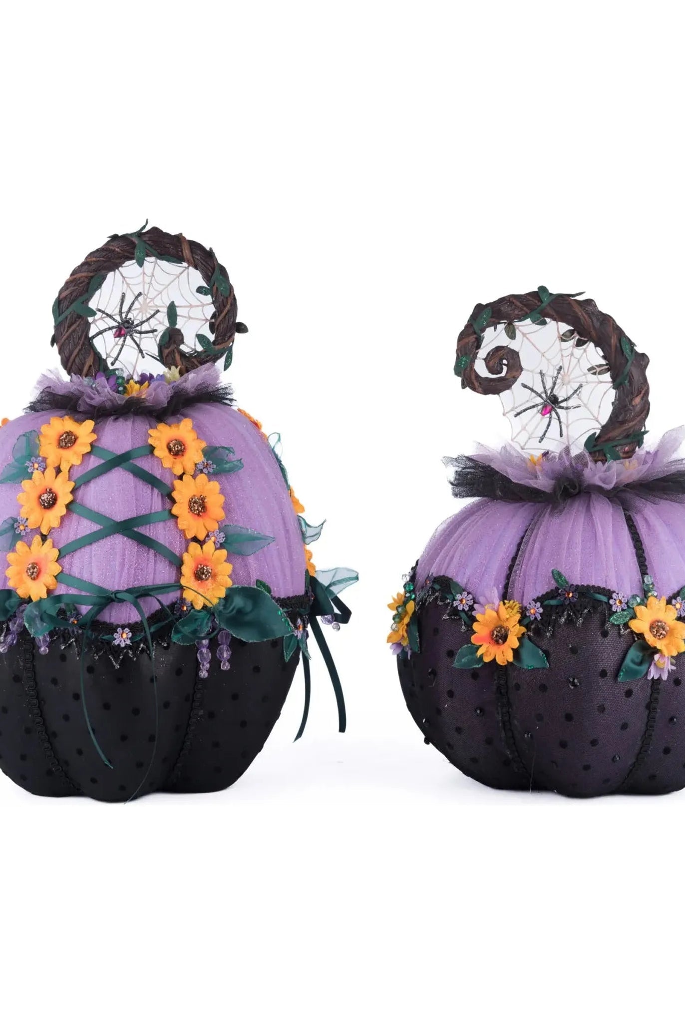 Shop For Jacks and Cats Pumpkins Set Of 2 at Michelle's aDOORable Creations