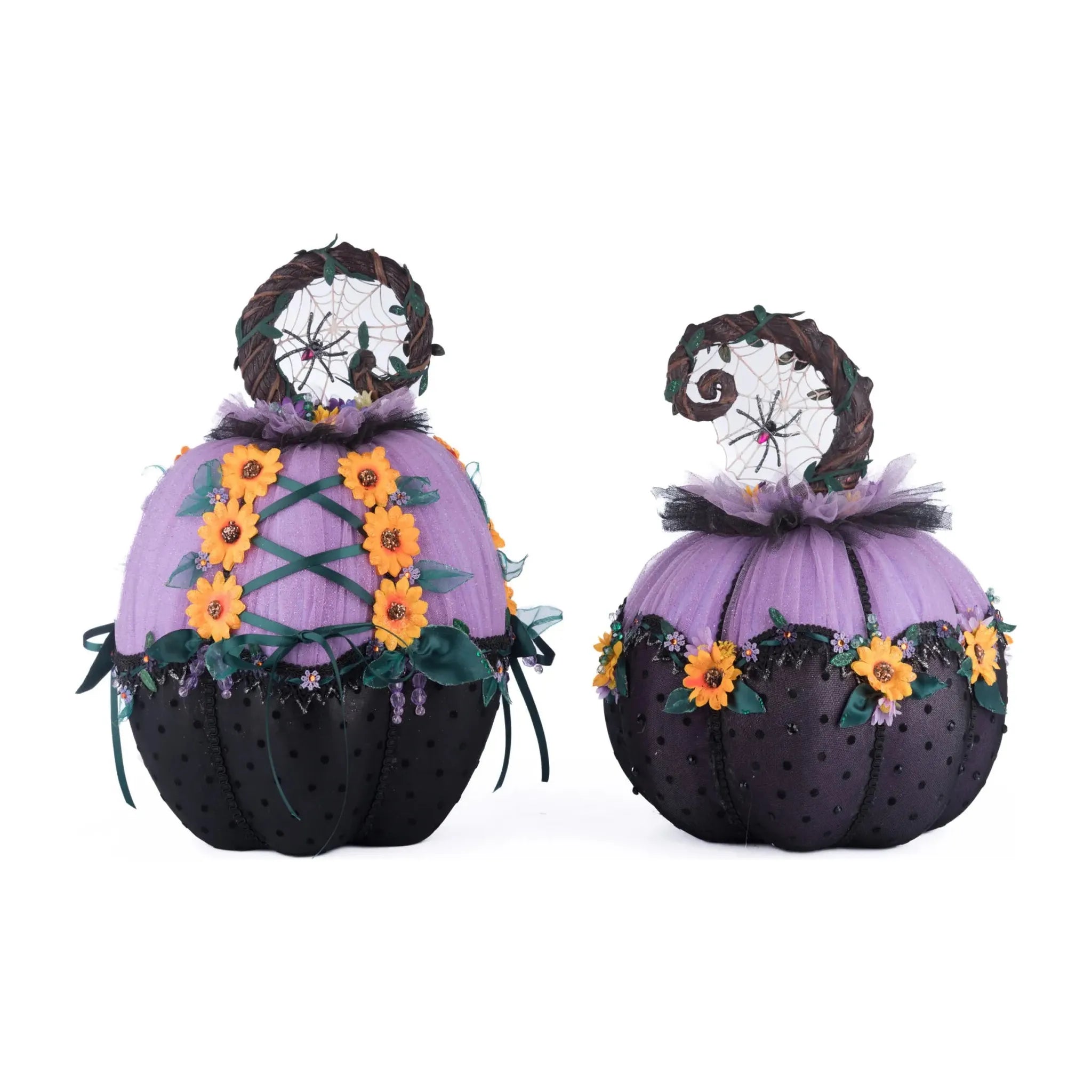 Shop For Jacks and Cats Pumpkins Set Of 2 at Michelle's aDOORable Creations