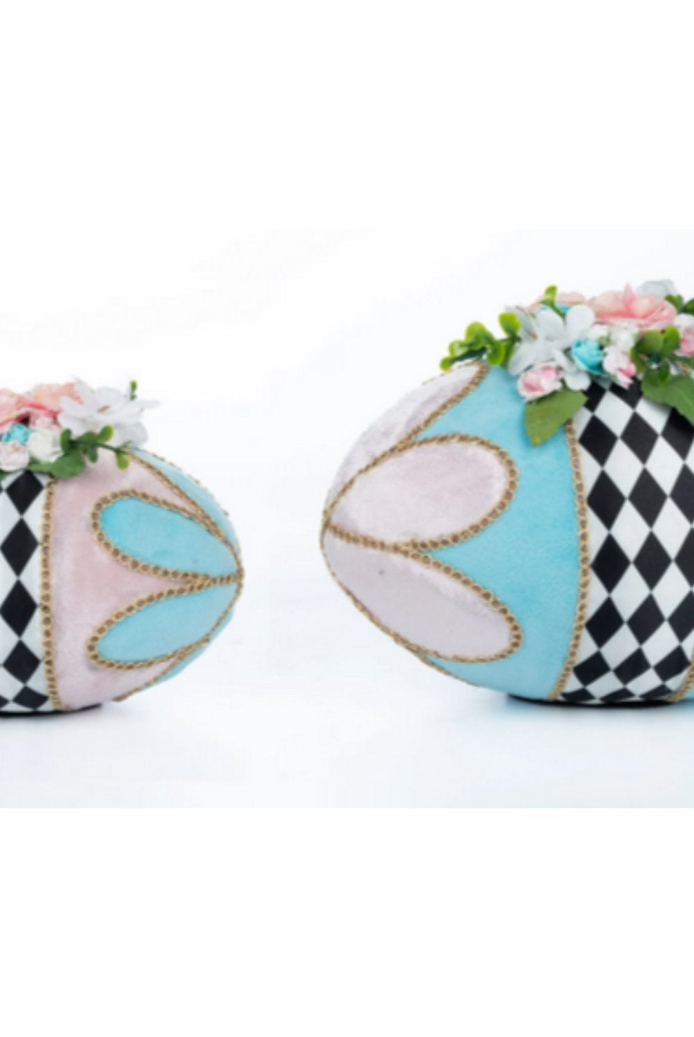 Shop For Katherine's Collection Hearts and Wonderland Fabric Covered Eggs (Set of 2) at Michelle's aDOORable Creations