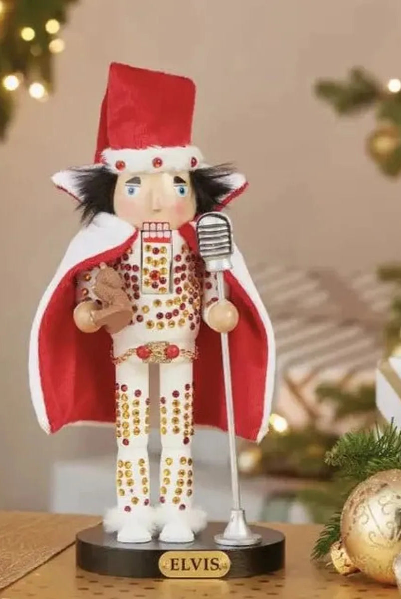 Shop For Kurt Adler 10" Elvis Presley® In White Suit Nutcracker at Michelle's aDOORable Creations