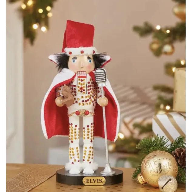 Shop For Kurt Adler 10" Elvis Presley® In White Suit Nutcracker at Michelle's aDOORable Creations