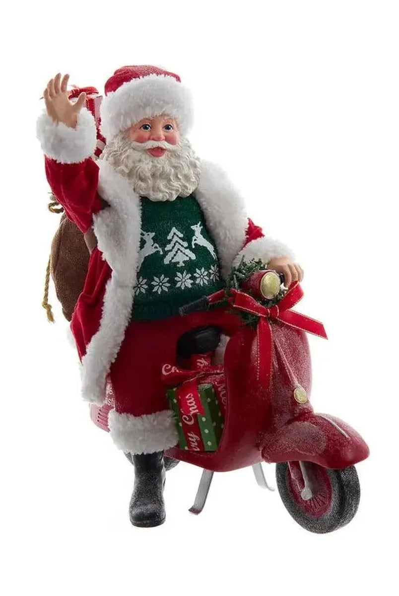 Shop For Kurt Adler 10" Fabriché™ Santa On Scooter at Michelle's aDOORable Creations