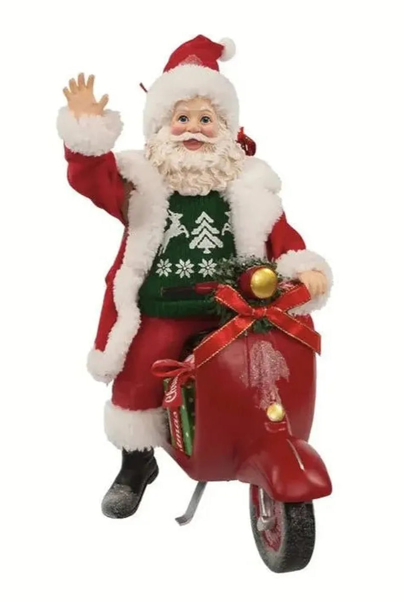 Shop For Kurt Adler 10" Fabriché™ Santa On Scooter at Michelle's aDOORable Creations
