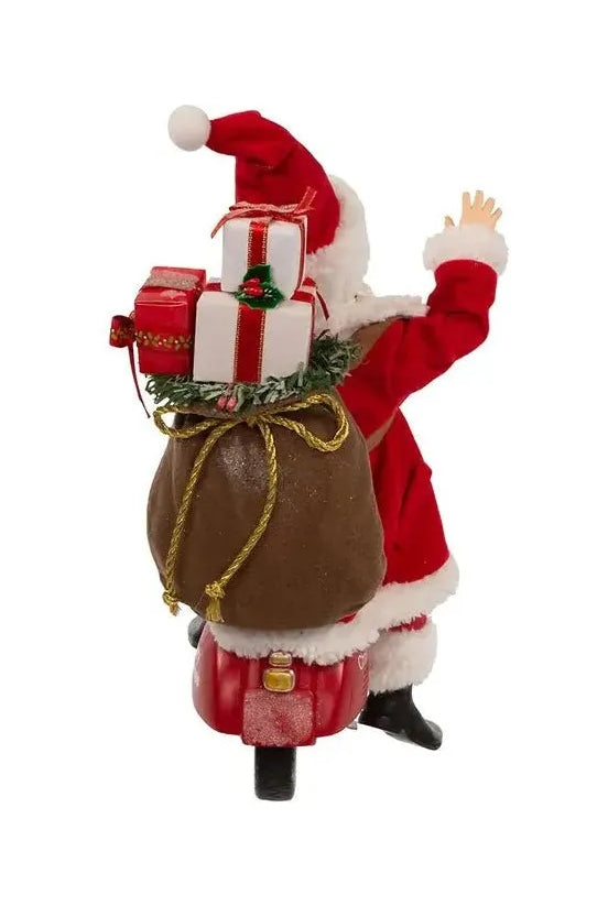 Kurt Adler 10" Fabriché™ Santa On Scooter - Michelle's aDOORable Creations - Christmas Decor