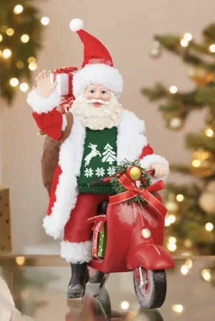 Shop For Kurt Adler 10" Fabriché™ Santa On Scooter at Michelle's aDOORable Creations