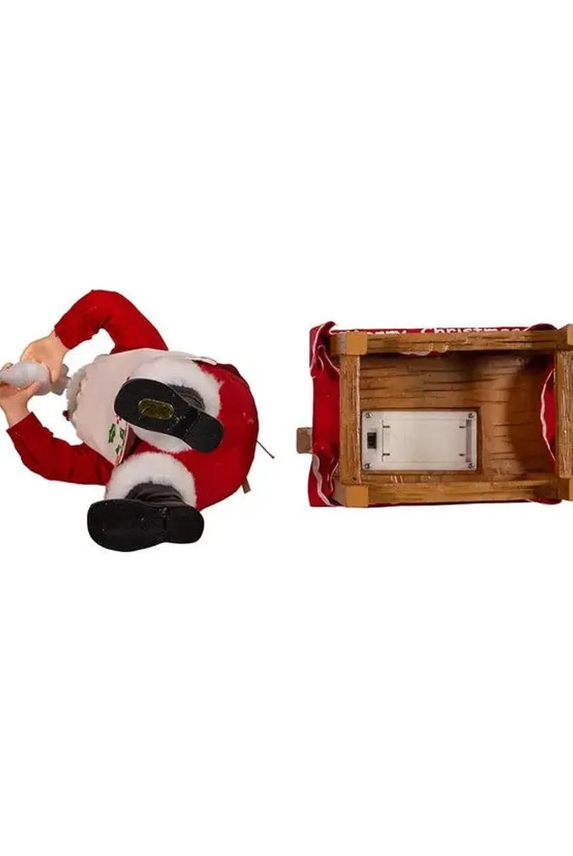 Shop For Kurt Adler 10.5" Fabriche Santa Decorating LED Gingerbread House Table Piece at Michelle's aDOORable Creations