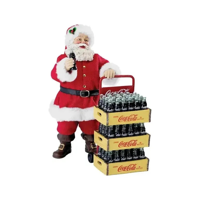 Shop For Kurt Adler 10.5 - Inch Coca - Cola Santa with Delivery Cart at Michelle's aDOORable Creations