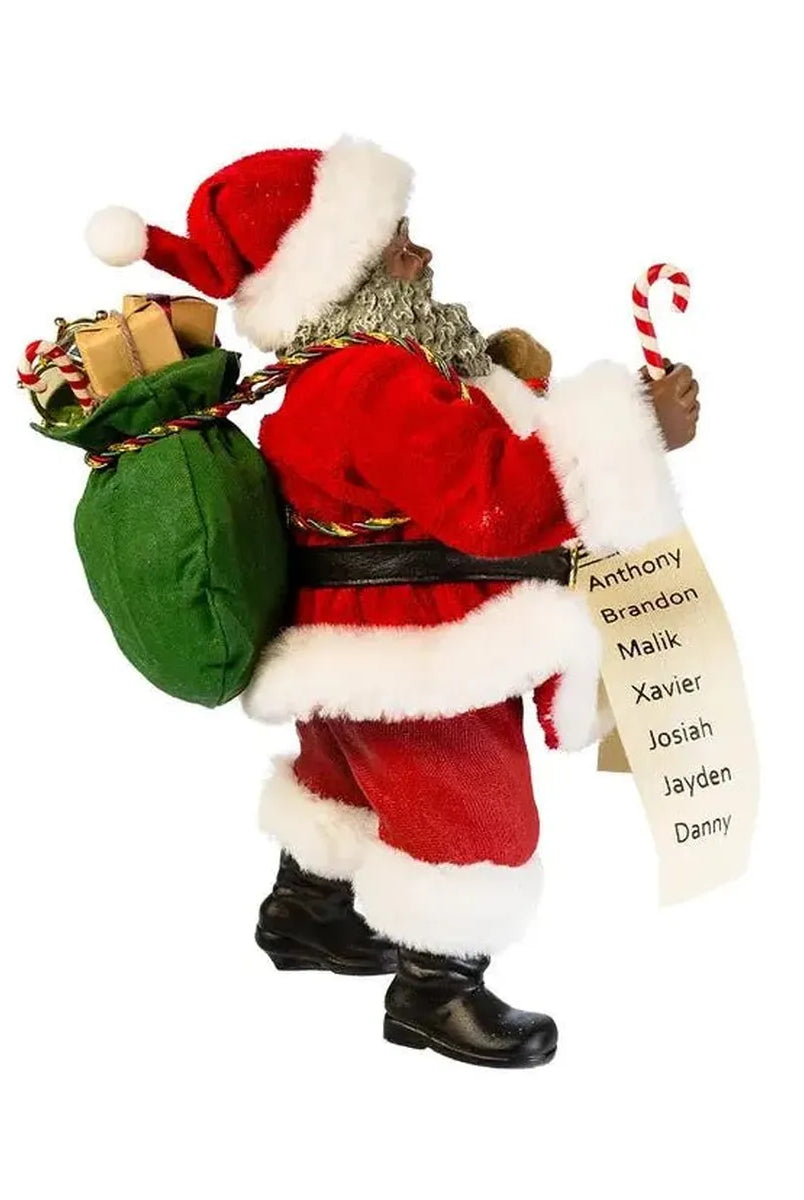 Shop For Kurt Adler 10.5 - Inch Fabriché African American Santa at Michelle's aDOORable Creations