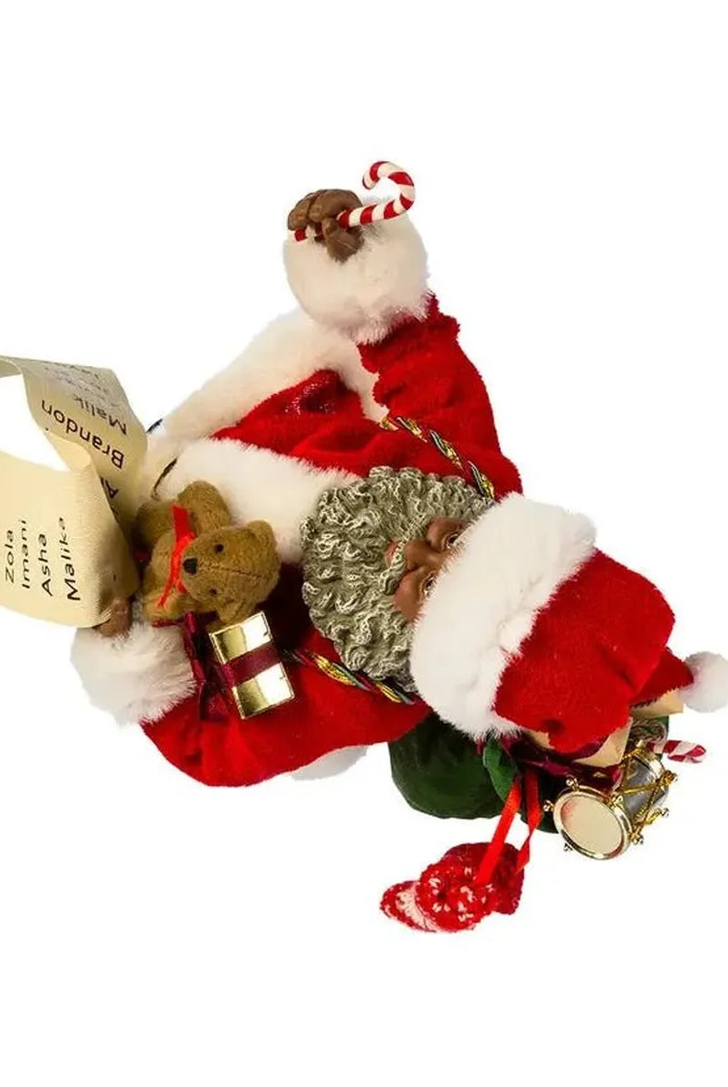Shop For Kurt Adler 10.5 - Inch Fabriché African American Santa at Michelle's aDOORable Creations