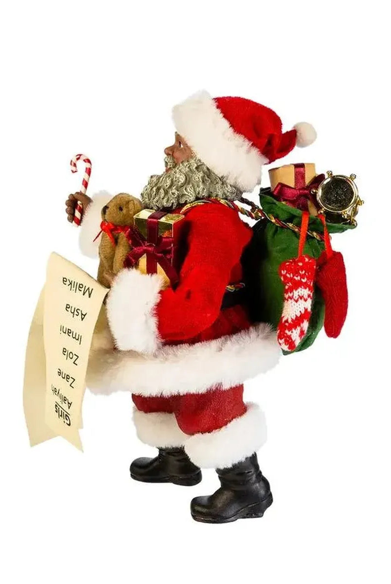 Shop For Kurt Adler 10.5 - Inch Fabriché African American Santa at Michelle's aDOORable Creations