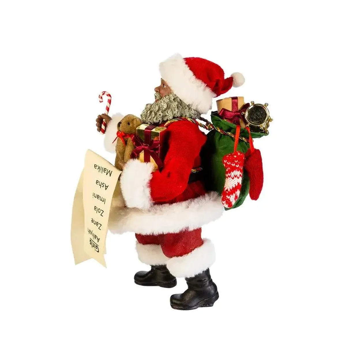 Shop For Kurt Adler 10.5 - Inch Fabriché African American Santa at Michelle's aDOORable Creations
