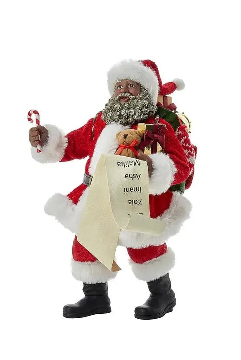 Shop For Kurt Adler 10.5 - Inch Fabriché African American Santa at Michelle's aDOORable Creations