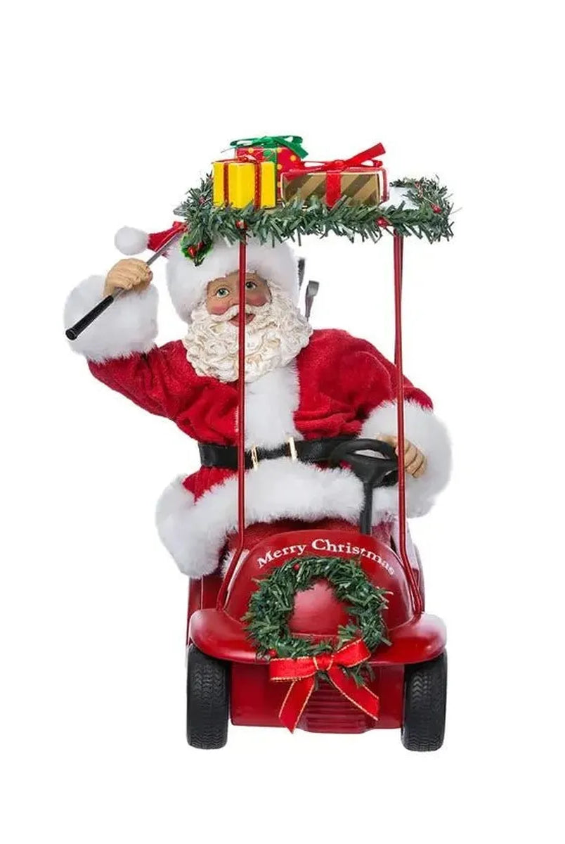 Shop For Kurt Adler 11.25 - Inch Fabriché Santa Driving Golf Cart at Michelle's aDOORable Creations