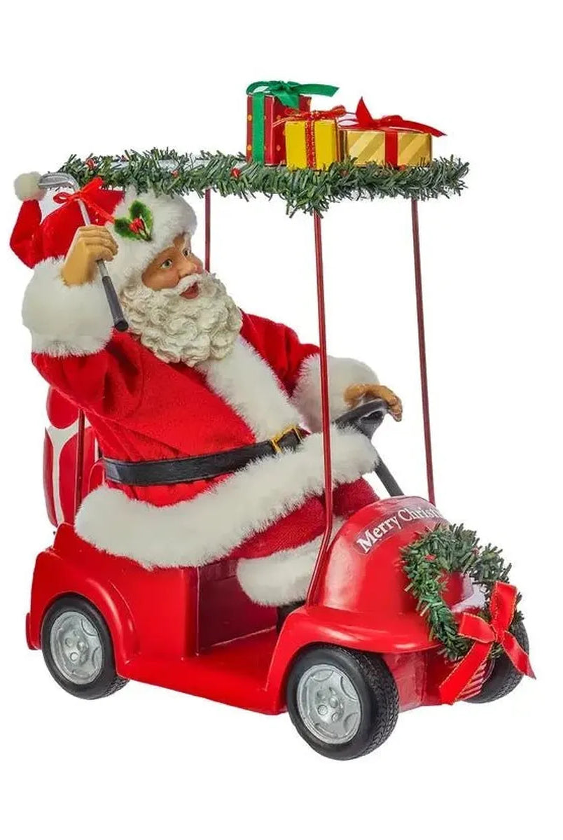 Shop For Kurt Adler 11.25 - Inch Fabriché Santa Driving Golf Cart at Michelle's aDOORable Creations