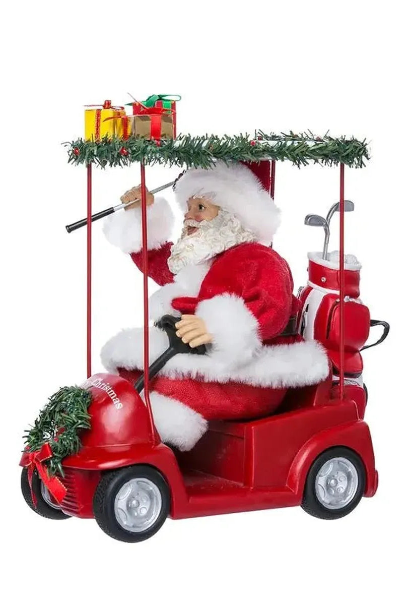 Shop For Kurt Adler 11.25 - Inch Fabriché Santa Driving Golf Cart at Michelle's aDOORable Creations
