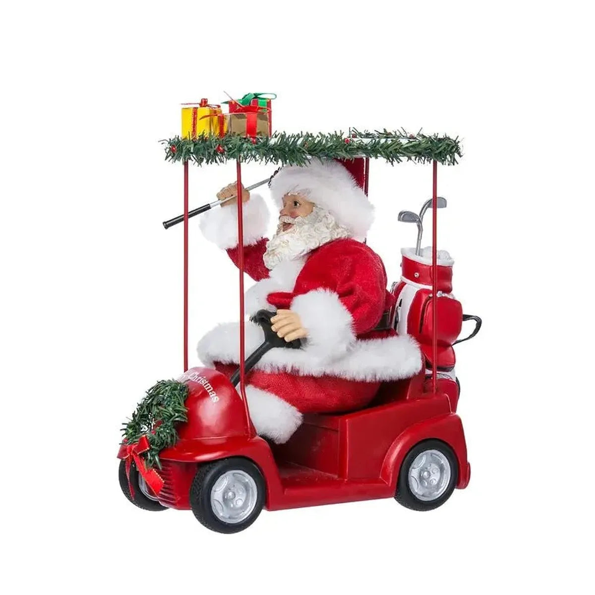 Shop For Kurt Adler 11.25 - Inch Fabriché Santa Driving Golf Cart at Michelle's aDOORable Creations