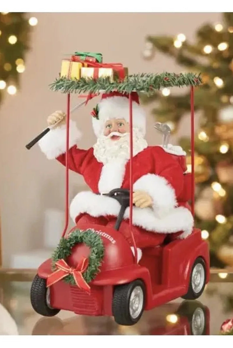 Shop For Kurt Adler 11.25 - Inch Fabriché Santa Driving Golf Cart at Michelle's aDOORable Creations