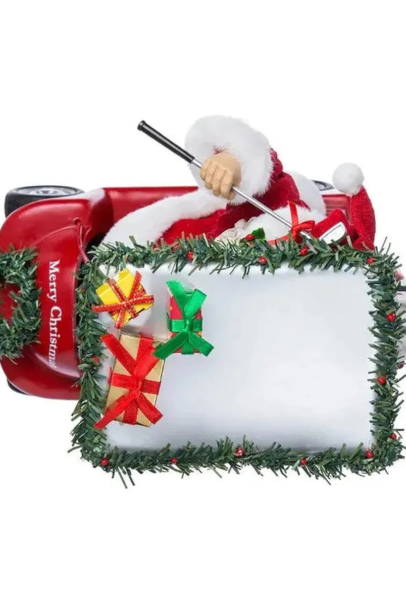 Shop For Kurt Adler 11.25 - Inch Fabriché Santa Driving Golf Cart at Michelle's aDOORable Creations