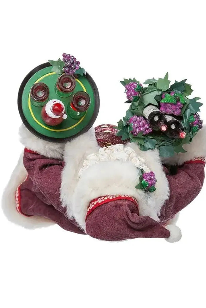 Shop For Kurt Adler 11.5 - Inch Fabriché Santa with Wine Basket at Michelle's aDOORable Creations