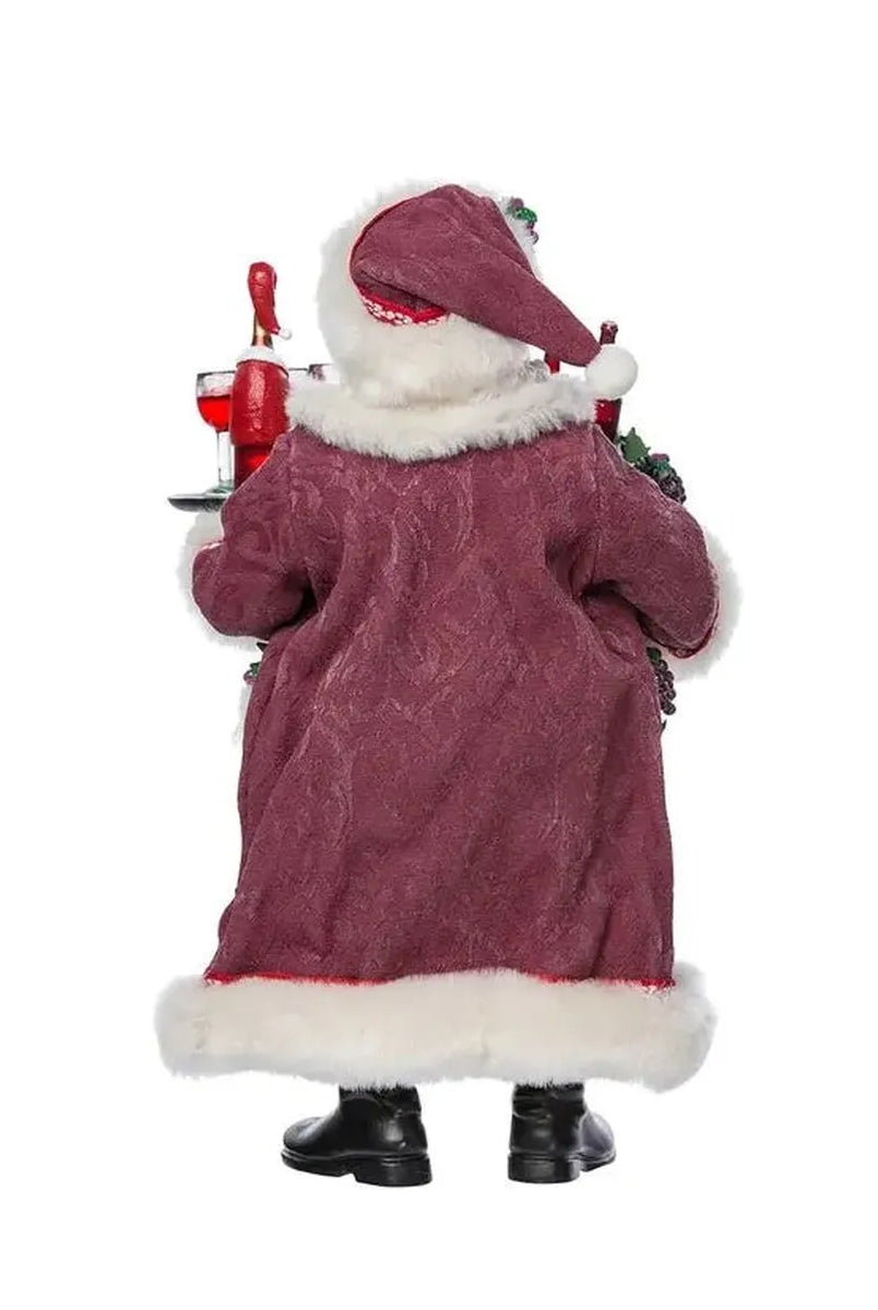 Shop For Kurt Adler 11.5 - Inch Fabriché Santa with Wine Basket at Michelle's aDOORable Creations