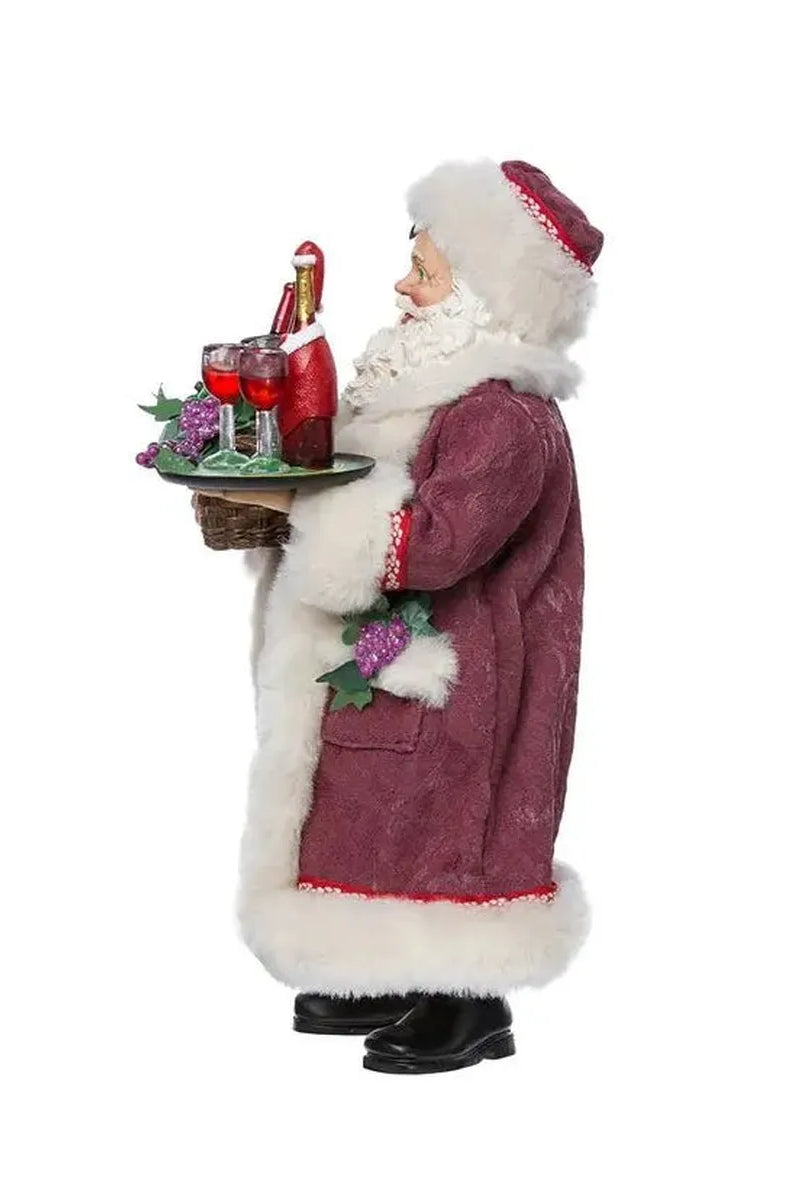 Shop For Kurt Adler 11.5 - Inch Fabriché Santa with Wine Basket at Michelle's aDOORable Creations