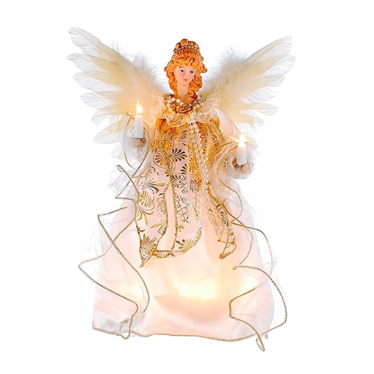 Shop For Kurt Adler 12 - Inch 10 - Light Ivory and Gold Angel Treetop at Michelle's aDOORable Creations