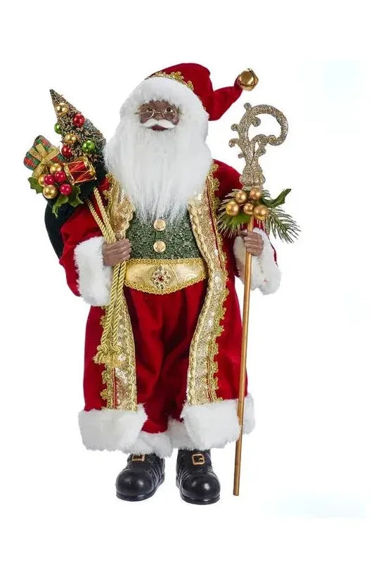 Kurt Adler 18" Kringle Klaus African American Santa - Michelle's aDOORable Creations - Christmas Decor